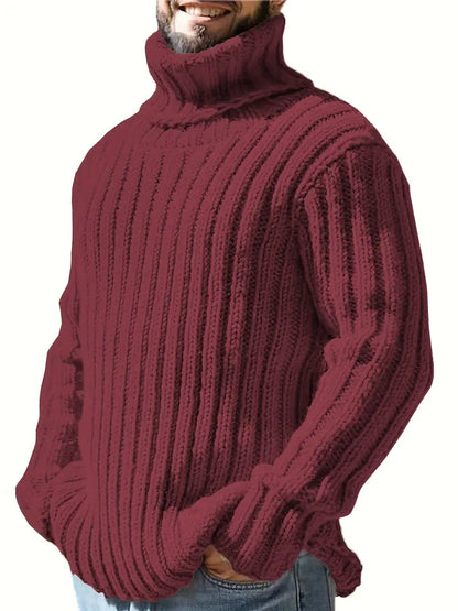 Men's Solid Color Turtleneck Sweater Fashion