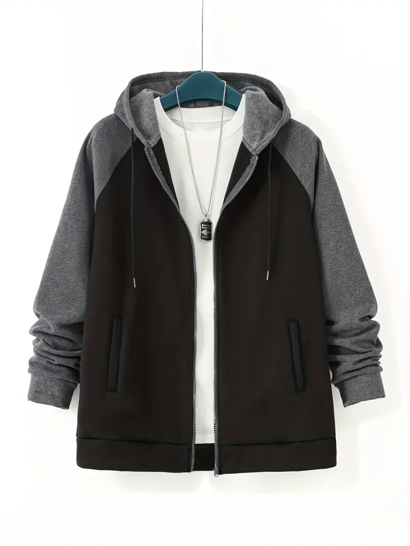 Men's Long Sleeve Drawstring Jacket Elegant