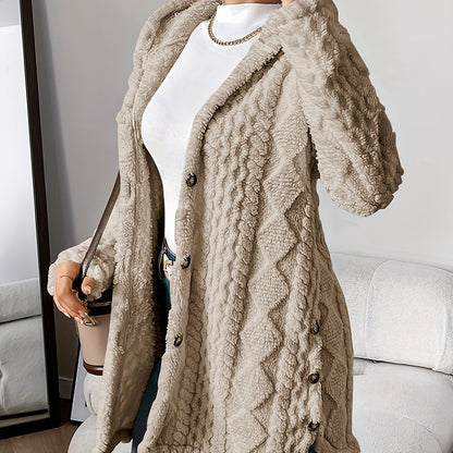 Elegant Women's Long Jacket with Hood Nautical Style