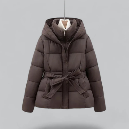Stylish Women's Down Jacket Belt Hood