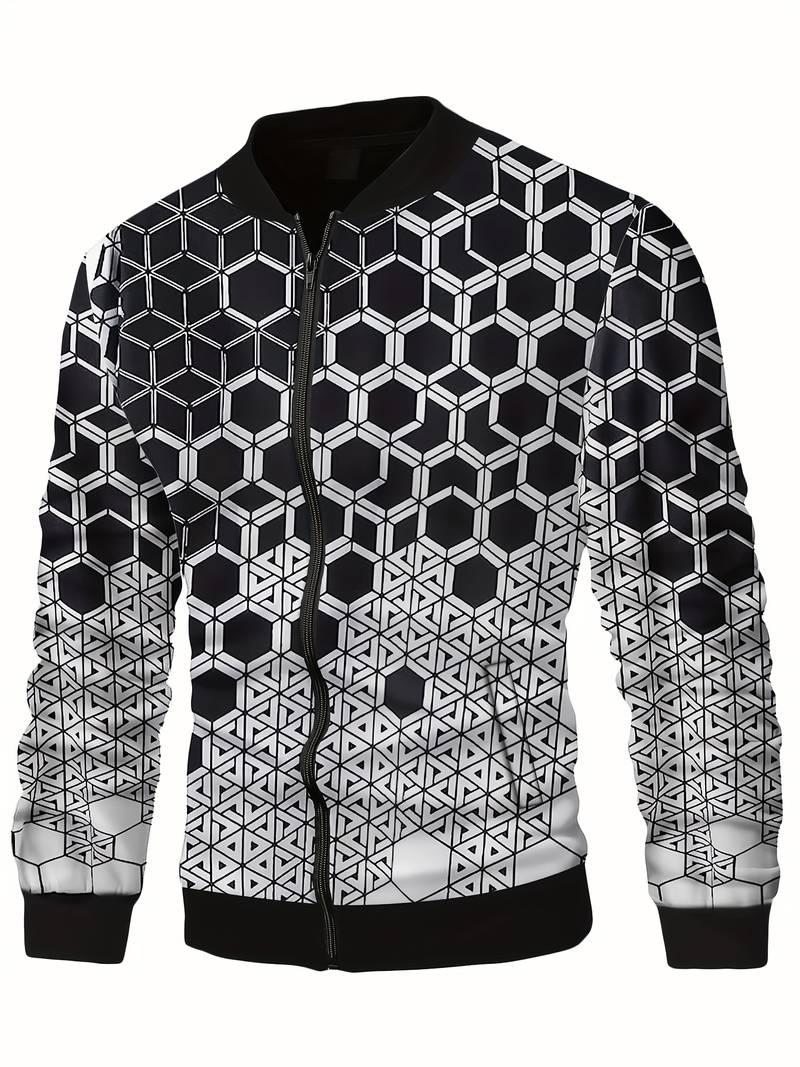 Men's Jacket Geometric Pattern Modern Stylish
