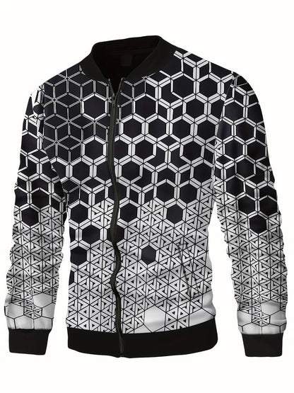 Men's Jacket Geometric Pattern Modern Stylish