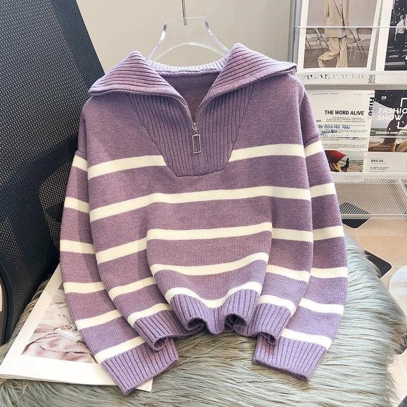 Fashionable Dress | Colorful Striped Sweater Women