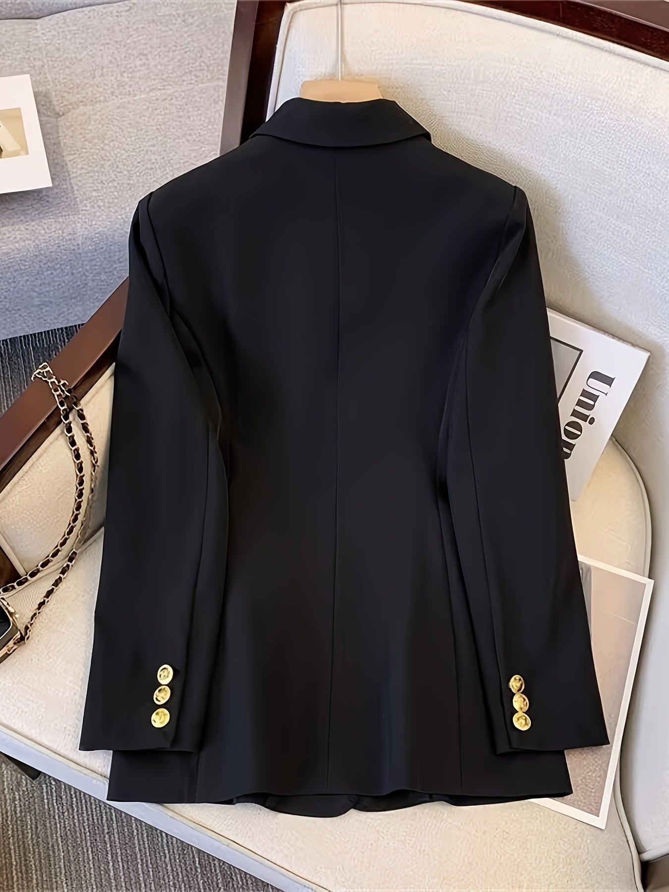 Eleganter Damenblazer Slim Fit Goldknöpfe - IdealeKleiden