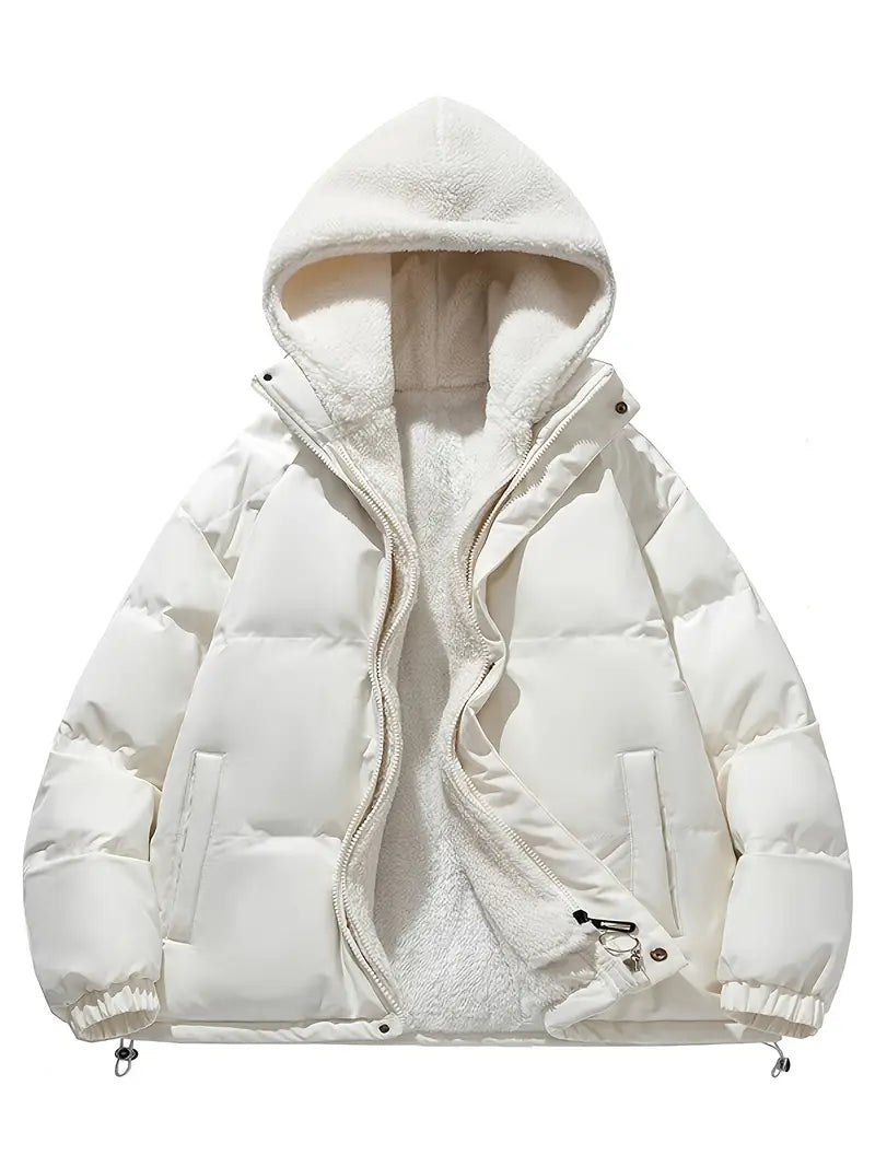 Stylish Winter Jacket Fleece Hood Warm