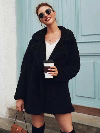 Soft Teddy Coat Women's Short Lapel Collar