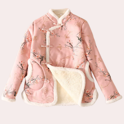 Frauen Winterjacke Blumenmuster Warm - IdealeKleiden