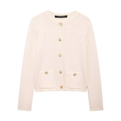 Stylish Women's Cardigan with Gold Buttons
