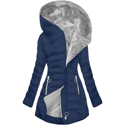 Women's Warm Winter Plush Hooded Coat