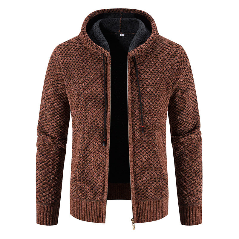Fashionable Men's Cardigan with Hood