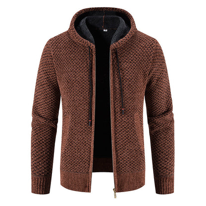 Fashionable Men's Cardigan with Hood