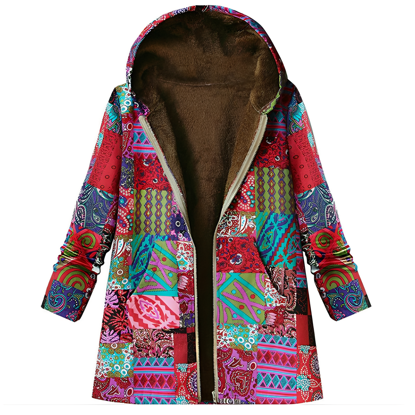 Stylish women's jacket with a vintage-look pattern