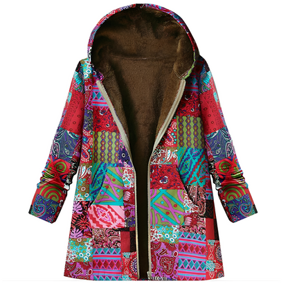 Stylish women's jacket with a vintage-look pattern