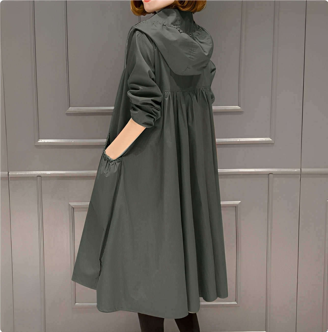 Stylish women's raincoat hood