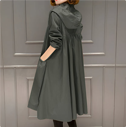 Stylish women's raincoat hood