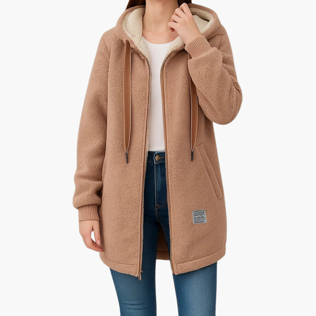 Fleecejacke Damen Kapuze Sportlich