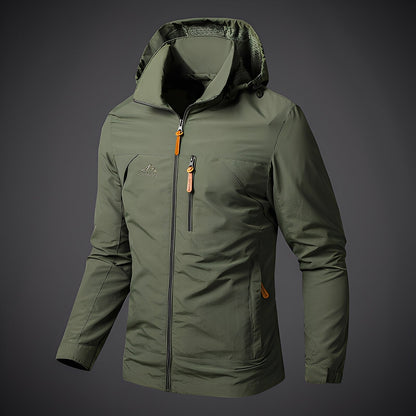 Practical hiking jacket for men with hood