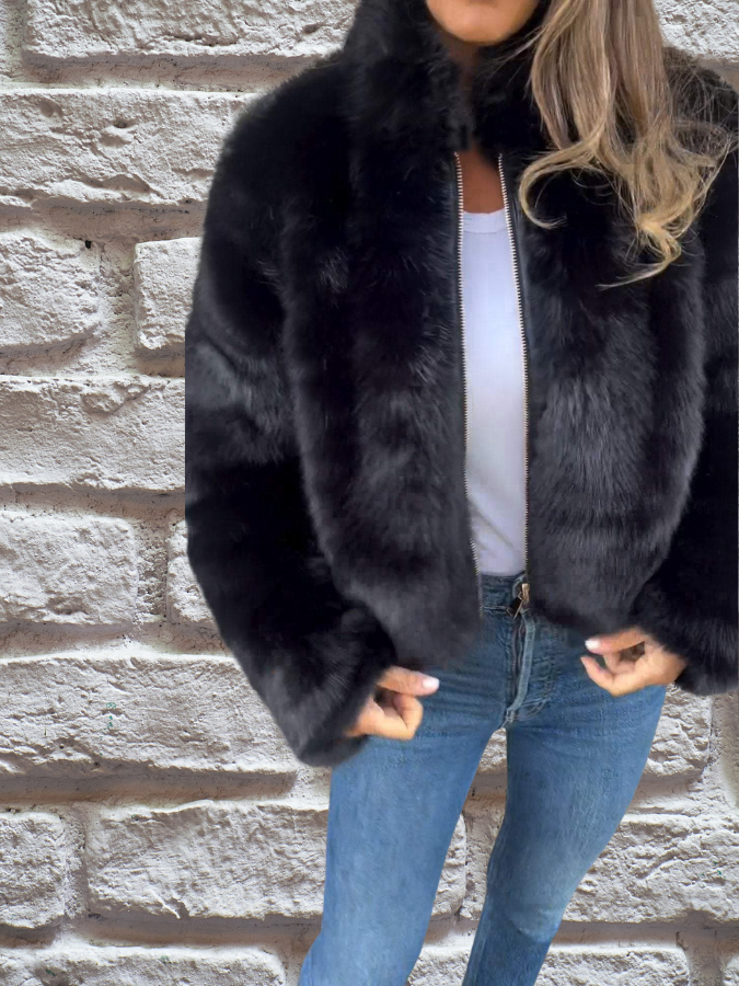 Elegante Damen-Felljacke Luxus-Qualität