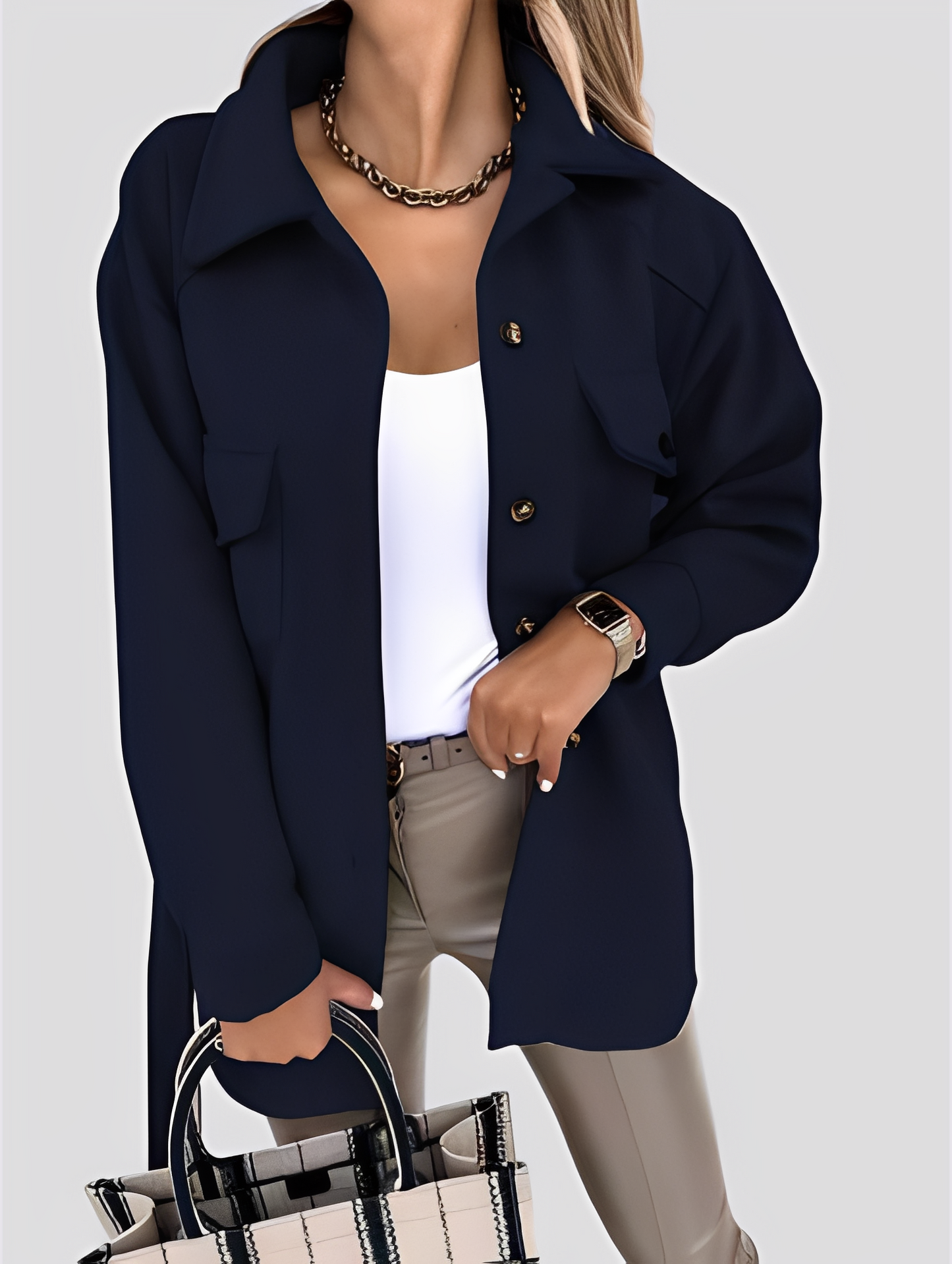 Stylische Damenjacke Leicht Reverskragen