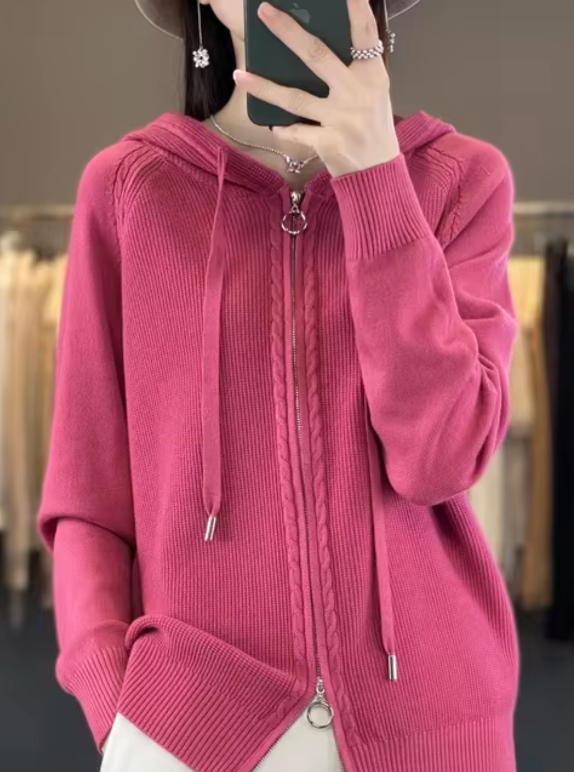 Snug Knit Cardigan with Hood