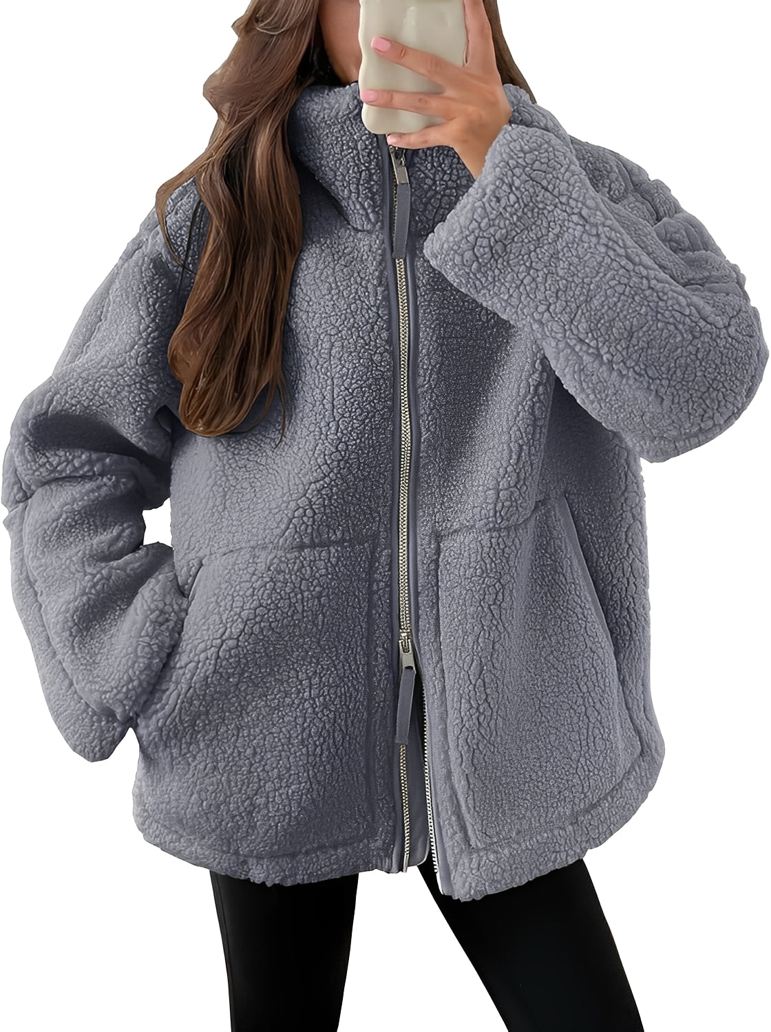 Stylish Women's Wool Jacket Zipper