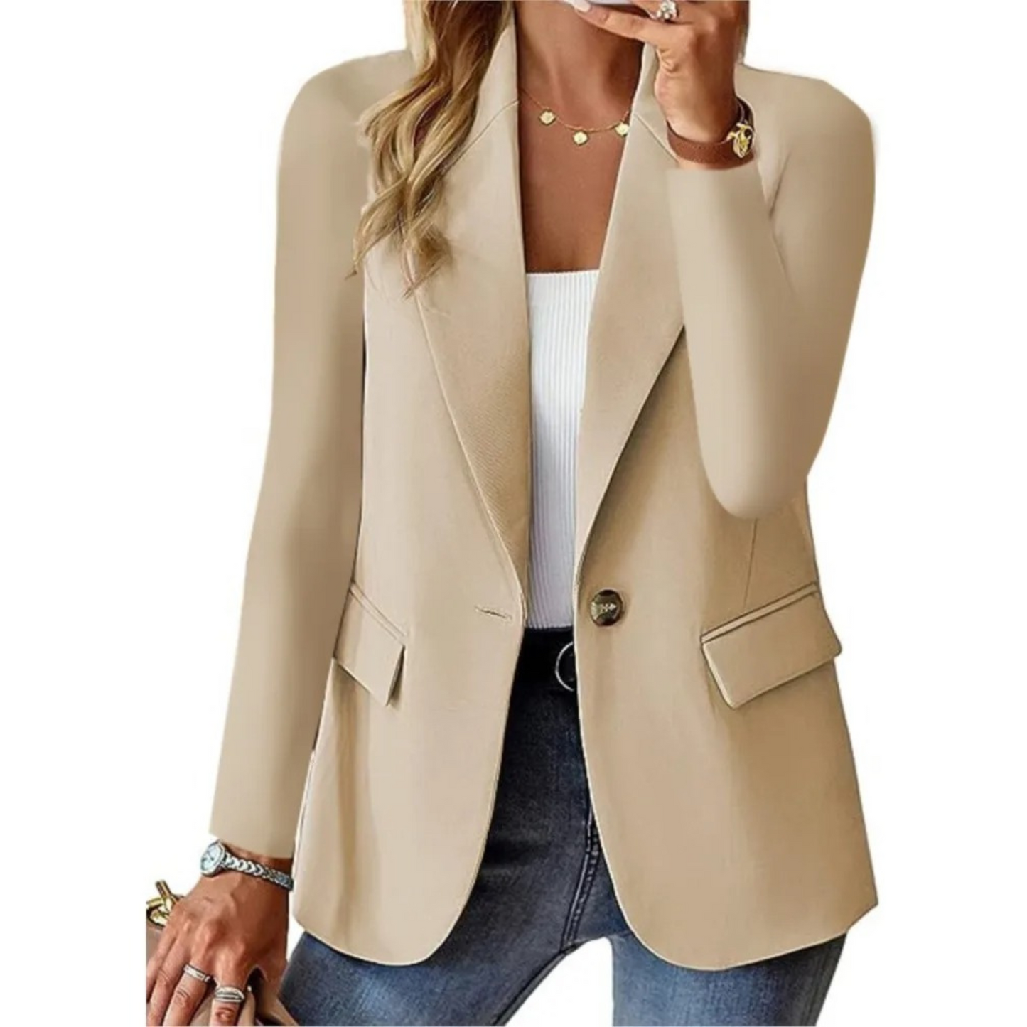 Women's Blazers Long Sleeve Elegant Buckle Autumn