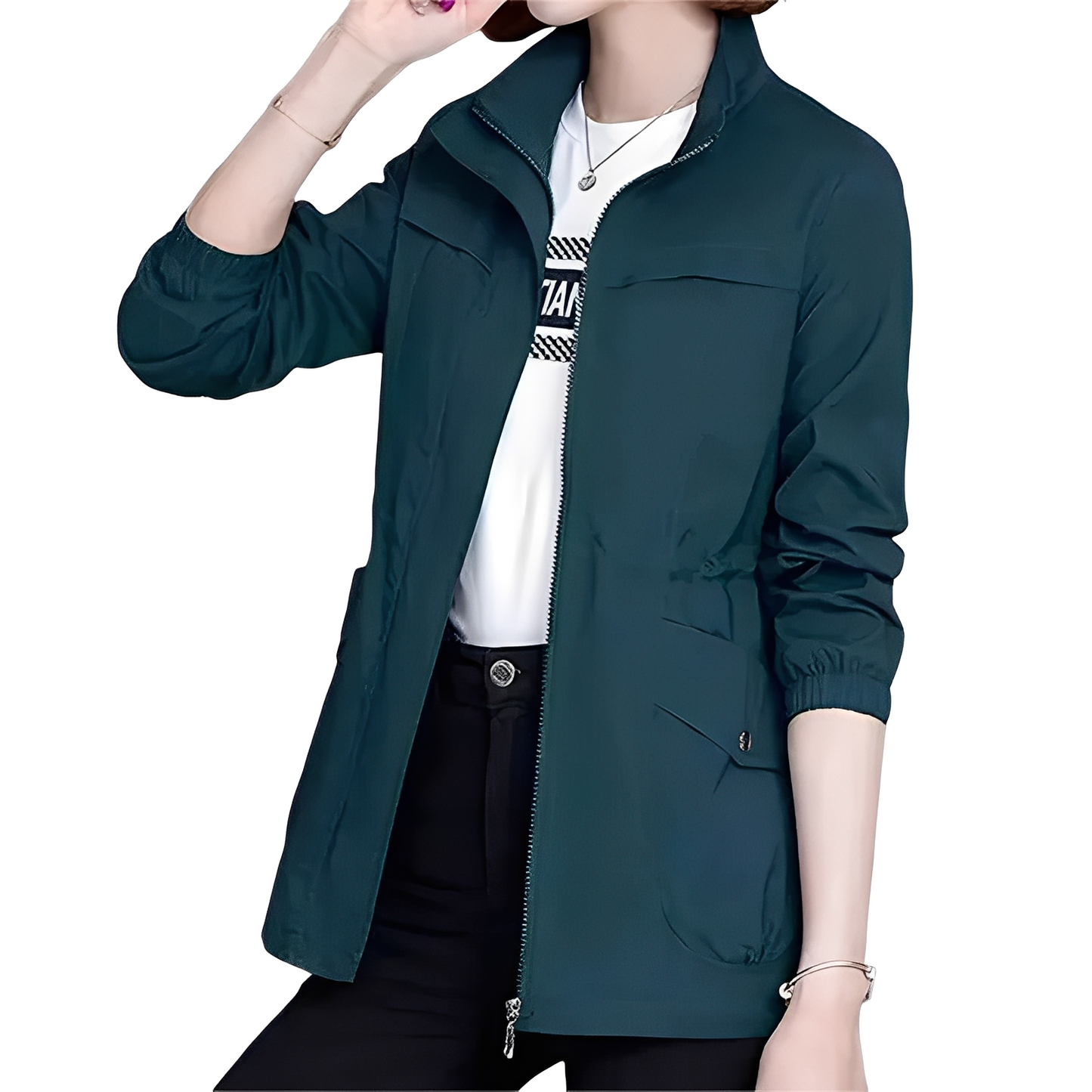 Stylish women's jacket with adjustable waist