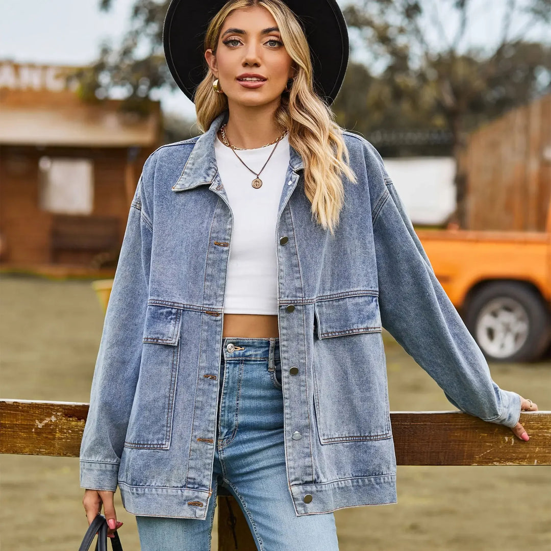 Women's Classic Denim Jacket Vintage Style
