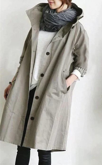 Stylish hooded trench coat