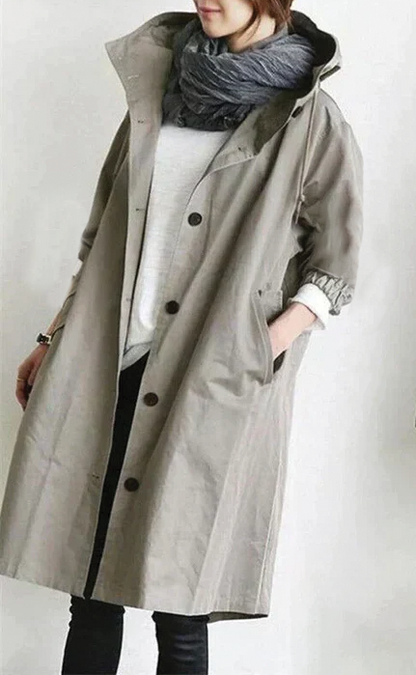 Stylish hooded trench coat