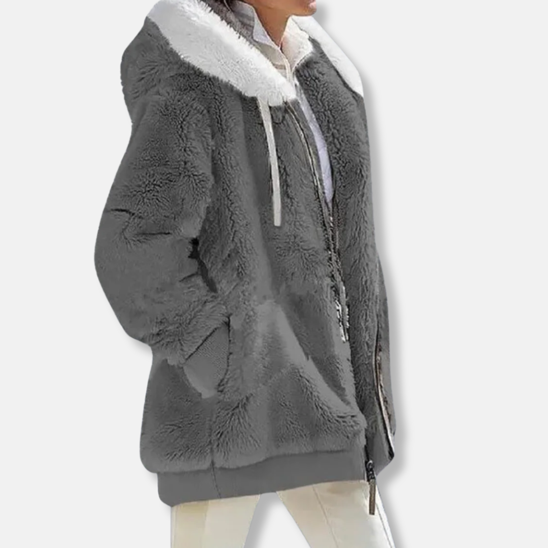 Oversized Fleece Jacket Hooded Warm