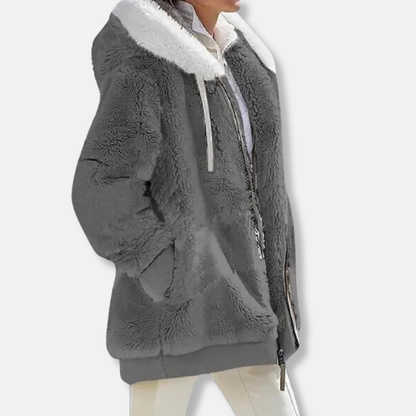 Oversized Fleece Jacket Hooded Warm