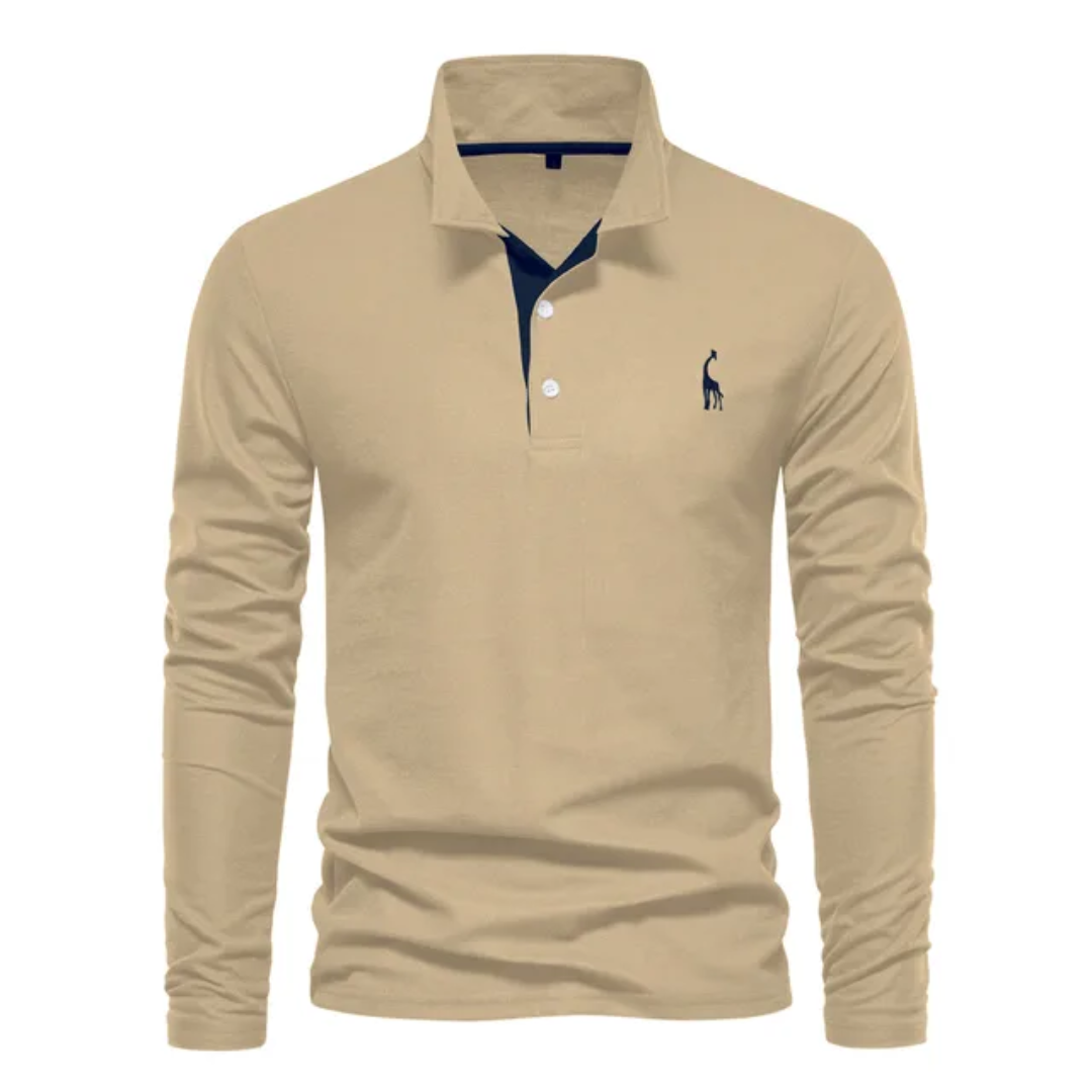 Men's Long-Sleeved Polo Shirt Classic Elegant