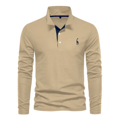 Men's Long-Sleeved Polo Shirt Classic Elegant