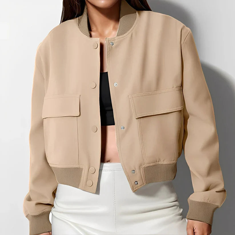 Women's Leather Jacket Relaxed Fit Large Pockets