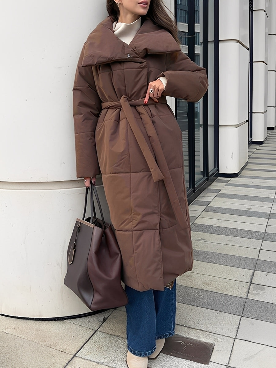 Warme Damenjacke Lang Winter Daunenfutter