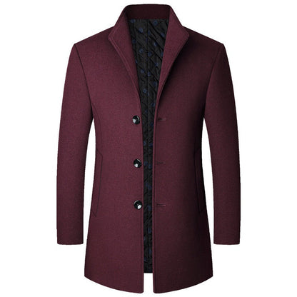 Stylish Men's Long Elegant Wool Coat