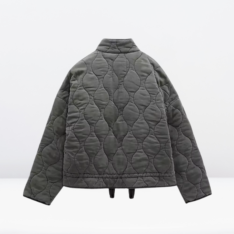 Damen Steppjacke Warm mit Kordelzug &amp; Reißverschluss - IdealeKleiden