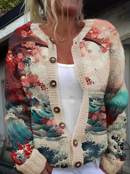 Women's Cardigan Floral Pattern Elegant