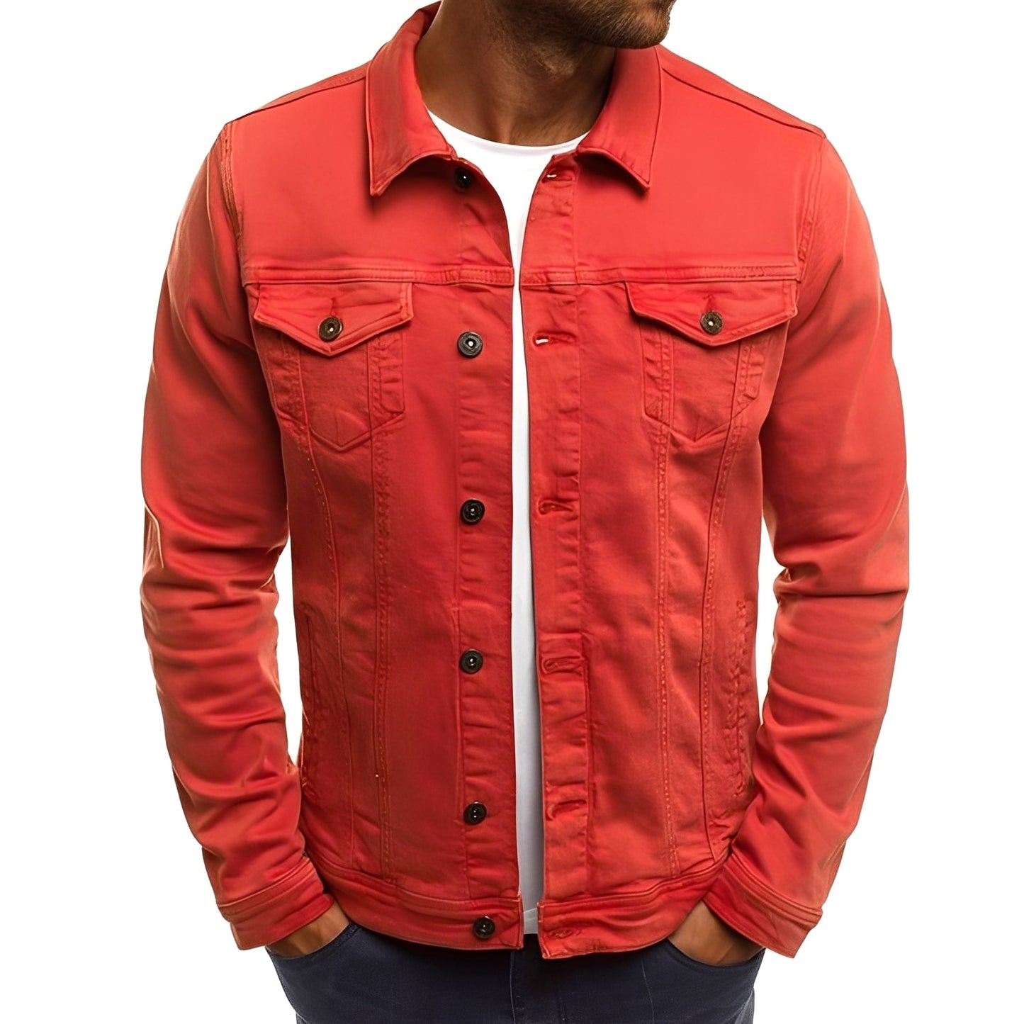 Men's Modern Denim Jacket with Pockets