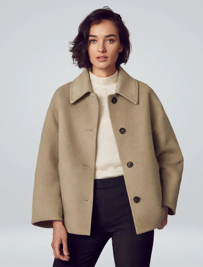 Großer Damen Wollmantel Oversize - IdealeKleiden