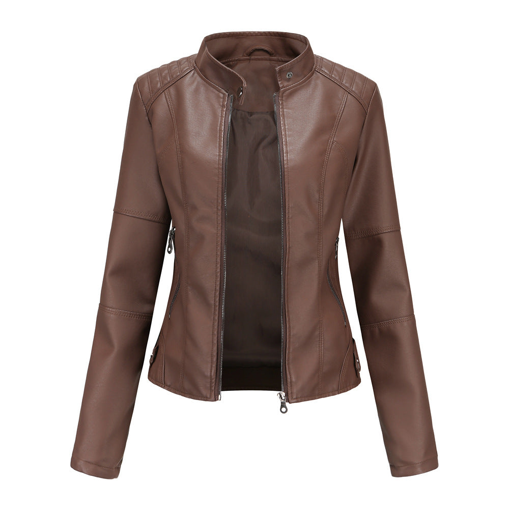 Women's Fashionable Slim Fit Leather Jacket