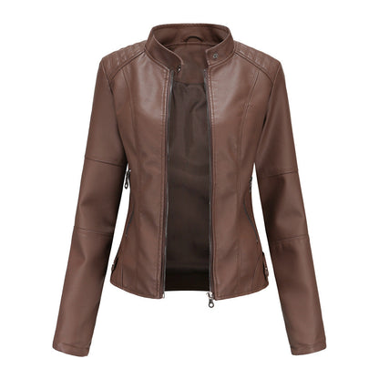 Women's Fashionable Slim Fit Leather Jacket