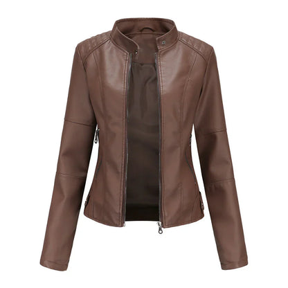 Women's Slim Fit Elegant Leather Jacket