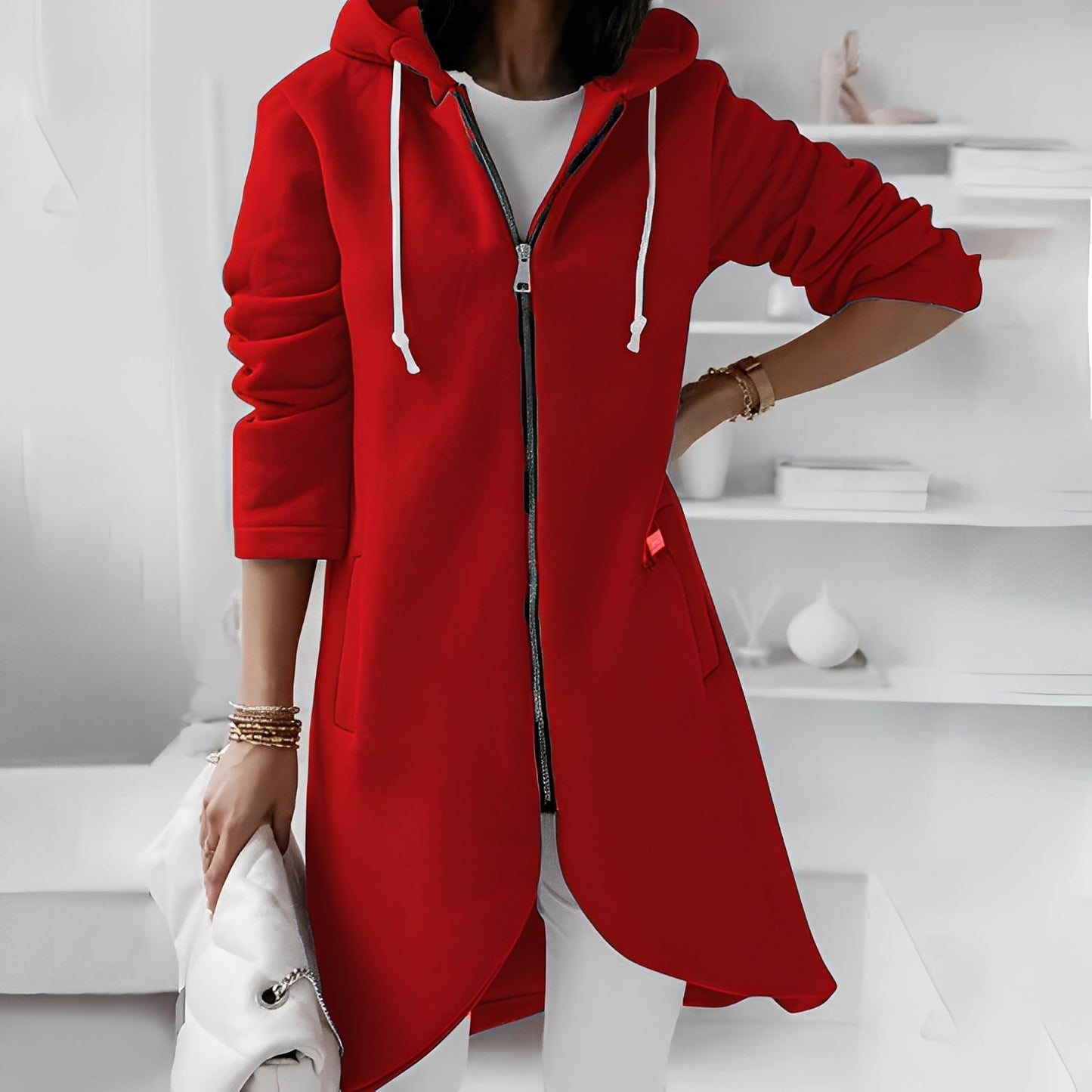 Women's Long Hooded Jacket Comfortable & Stylish