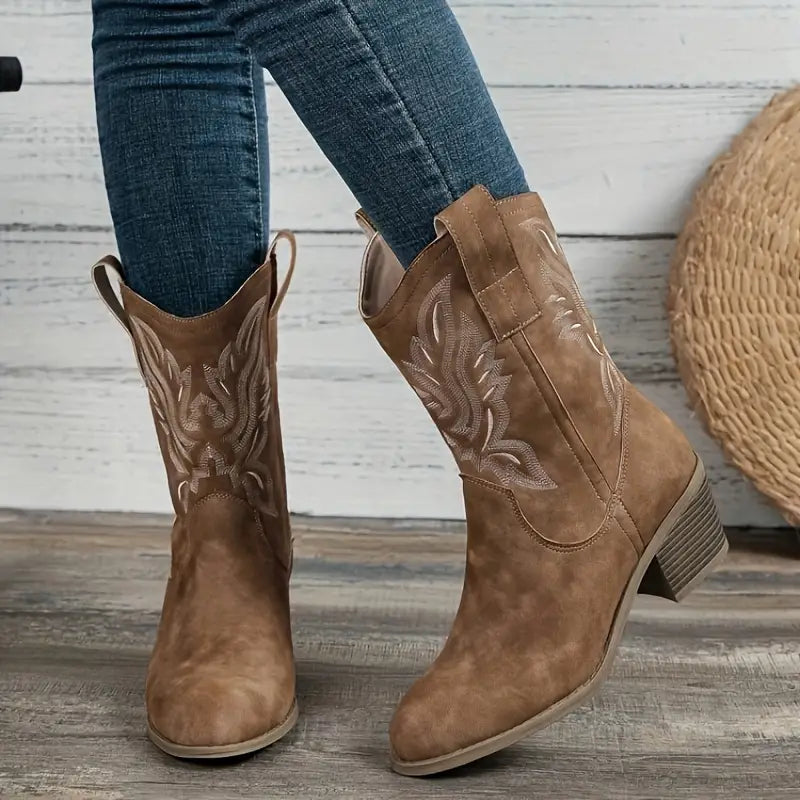 Modische Cowboy Stiefel Western Style - IdealeKleiden