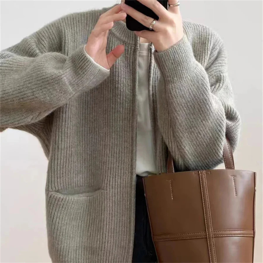 Oversized Women's Zip Cardigan Comfort