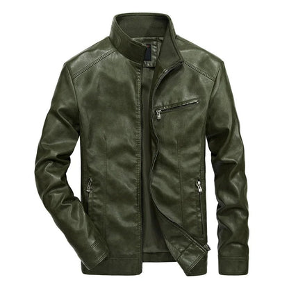 Men's Leather Jacket Zipper Spring Model