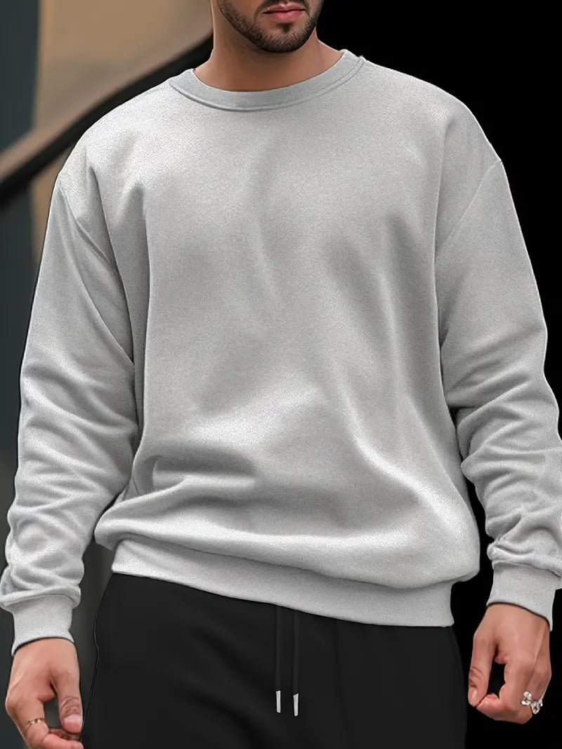 Men's Plain Crew-Neck Sweater