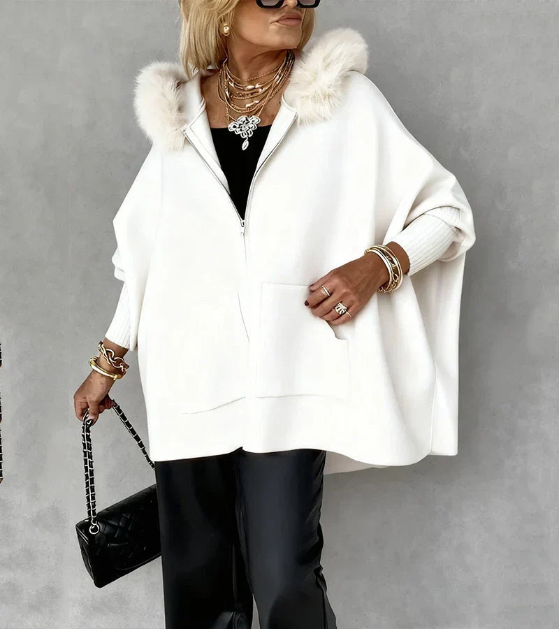 Stylish Kapuzenjacke Pelzverbrämung Elegance